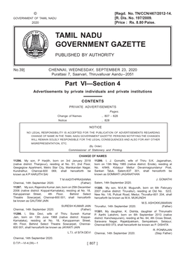 Tamil Nadu Government Gazette