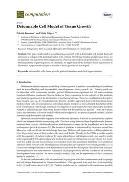 Deformable Cell Model of Tissue Growth