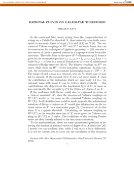 Rational Curves on Calabi-Yau Threefolds