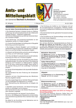 Amts- Und Mitteilungsblatt Amts- Und