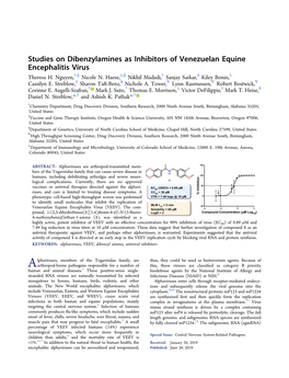 Studies on Dibenzylamines As Inhibitors of Venezuelan Equine Encephalitis Virus † ∥ ‡ ∥ † § ‡ Theresa H