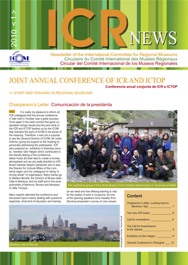2010 &lt; 1 &gt; JOINT ANNUAL CONFERENCE of ICR and ICTOP
