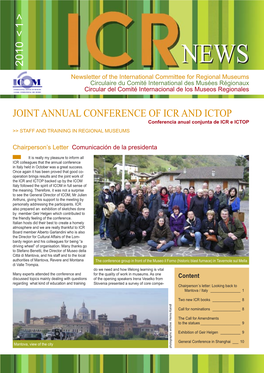 2010 < 1 > JOINT ANNUAL CONFERENCE of ICR and ICTOP