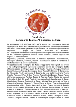 Curriculum I Guardiani Dell'oca