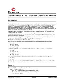 Sparx-5 Family of L2/L3 Enterprise 25G Ethernet Switches