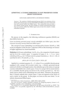 Arxiv:1605.01192V3 [Math.GR]