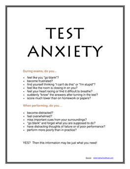 Test Anxiety Booklet