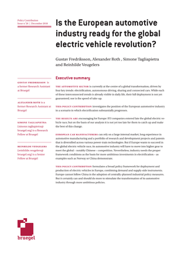 Is the European Automotive Industry Ready for the Global Electric Vehicle Revolution?