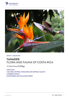 Flora and Fauna of Costa Rica