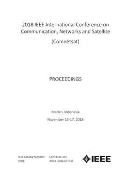 2018 IEEE International Conference on Communication, Networks and Satellite (Comnetsat)