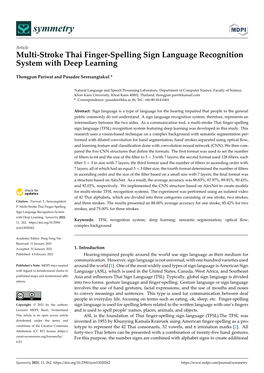 Multi-Stroke Thai Finger-Spelling Sign Language Recognition System