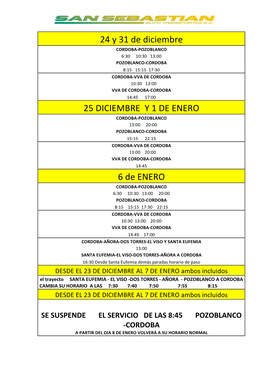 25 Diciembre Y 1 De Enero