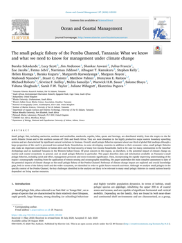 The Small Pelagic Fishery of the Pemba Channel, Tanzania: What We Know and What We Need to Know for Management Under Climate Change