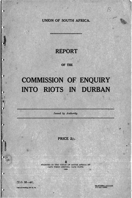 Commission of Enqyiry Into Riots in Durban