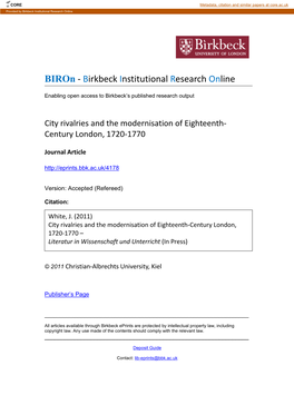 Birkbeck Institutional Research Online