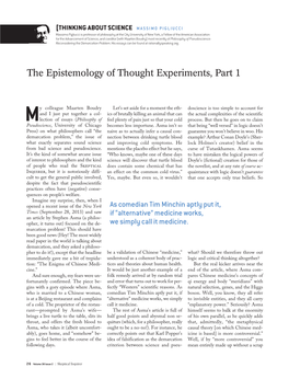 The Epistemology of Thought Experiments, Part 1