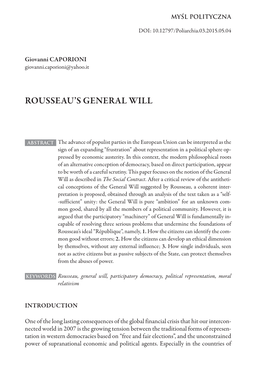 Rousseau's General Will