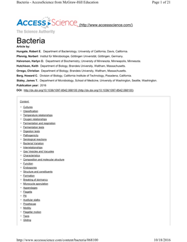 Bacteria - Accessscience from Mcgraw-Hill Education Page 1 of 21