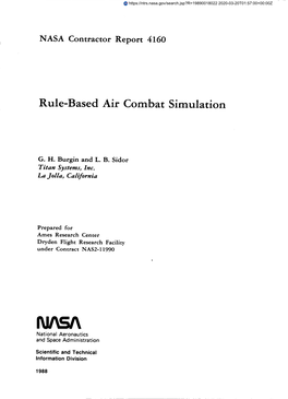 Rule-Based Air Combat Simulation