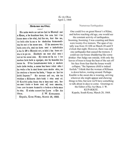 The 1868 Ka'ū Earthquake