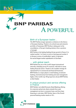 The BNP Paribas Merger Represents a Milestone in the History of European Banking