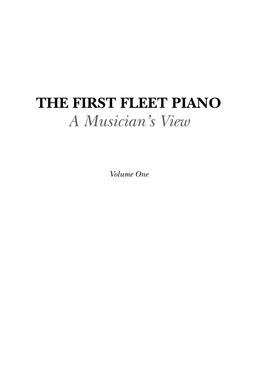 The First Fleet Piano: Volume