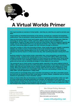 Virtual World Primer