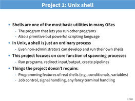 Project 1: Unix Shell