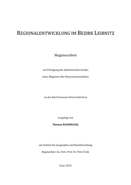 Regionalentwicklung Im Bezirk Leibnitz