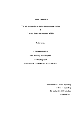 The Role of Parenting and Overindulgence in the Development of Narcissism: a Review of the Literature