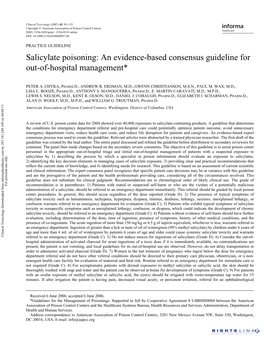 Salicylate Toxicity