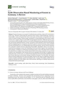 Earth Observation Based Monitoring of Forests in Germany: a Review