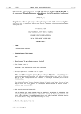 Of Council Regulation (EC) No 510/2006 on the Protection of Geographical Indications and Designations of Origin for Agricultural Products and Foodstuffs