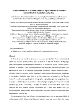 “Borneo Amber”: a Regional Review of Fossil Tree Resins in the Indo-Australian Archipelago