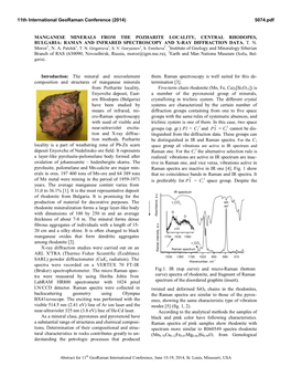 Manganese Minerals from the Pozharite Locality, Central Rhodopes, Bulgaria: Raman and Infrared Spectroscopy and X-Ray Diffraction Data