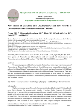 New Species of Thozetella and Chaetosphaeria and New Records of Chaetosphaeria and Tainosphaeria from Thailand