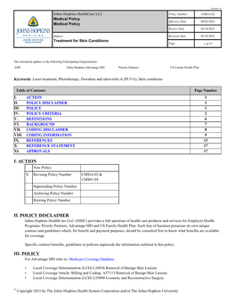 Treatment for Skin Conditions Page 1 of 17