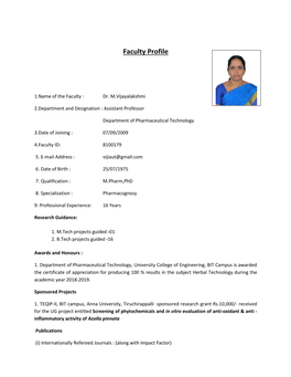 Faculty Profile