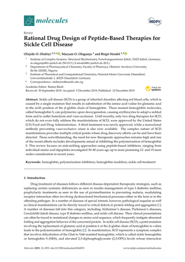 Rational Drug Design of Peptide-Based Therapies for Sickle Cell Disease