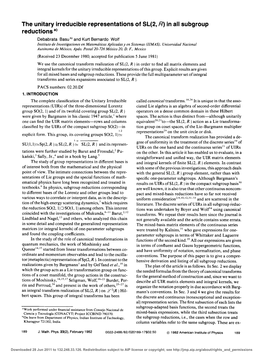 The Unitary Irreducible Representations of SL(2, R) in All Subgroup Reductions A)