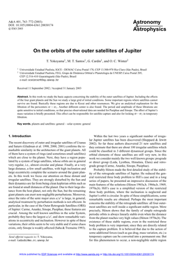 Astrophysics on the Orbits of the Outer Satellites of Jupiter