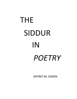 The Siddur in Poetry