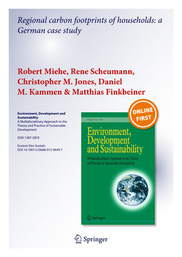 Regional Carbon Footprints of Households: a German Case Study