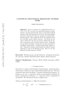 Canonical Polynomial Sequences: Inverse Pairs 3