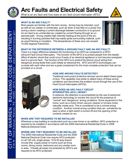 Arc Faults and Electrical Safety What Is an Arc Fault and How Does an Arc Fault Circuit Interrupter (AFCI)