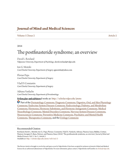 The Postfinasteride Syndrome; an Overview David L