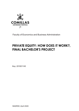 Private Equity: How Does It Work?, Final Bachelor's Project
