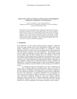 The Evolution of Duplicated Genes Considering Protein Stability Constraints