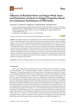 Influence of Residual Stress on Fatigue Weak Areas and Simulation