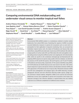 Comparing Environmental DNA Metabarcoding and Underwater Visual Census to Monitor Tropical Reef Fishes
